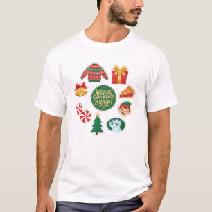 Merry And Bright Christmas Sticker Pack T-Shirt