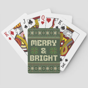 Merry and Bright Christmas Sweater Nordic Knit Playing Cards