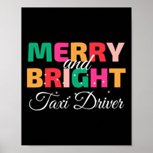 Merry And Bright Christmas Taxi Driver Poster