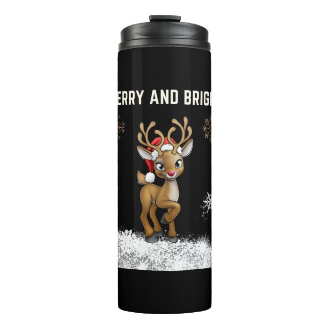 Merry and Bright Christmas  Thermal Tumbler (Front)