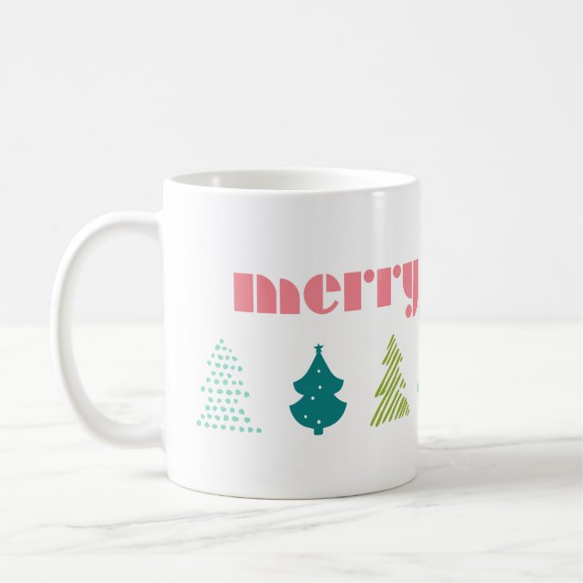 Merry and Bright Christmas Tree Mug (Left)