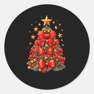 Merry And Bright Christmas Tree Xmas Squad For Wom Classic Round Sticker