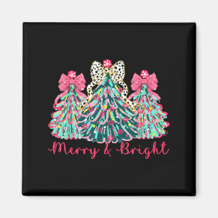 Merry And Bright Christmas Tree Xmas Tree Family H Magnet