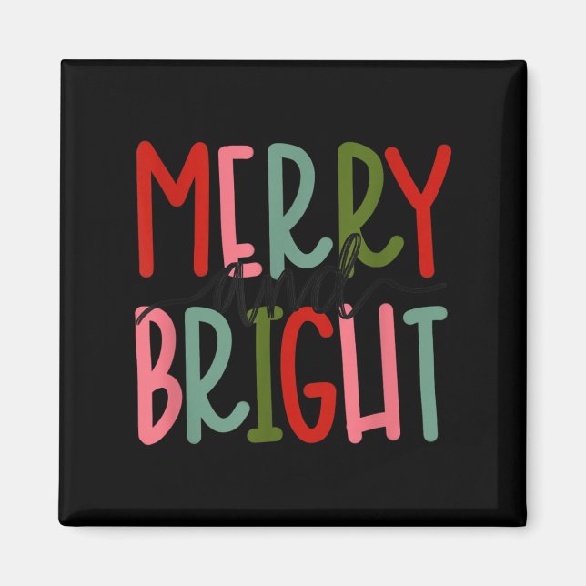 Merry And Bright Christmas Women Girls Kids Toddle Magnet (Front)