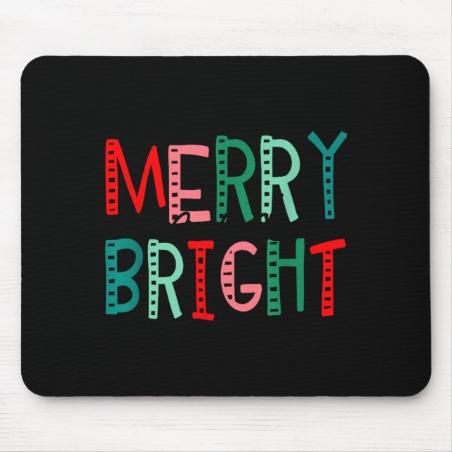 Merry And Bright Christmas Women Girls Kids Toddle Mouse Pad (Front)