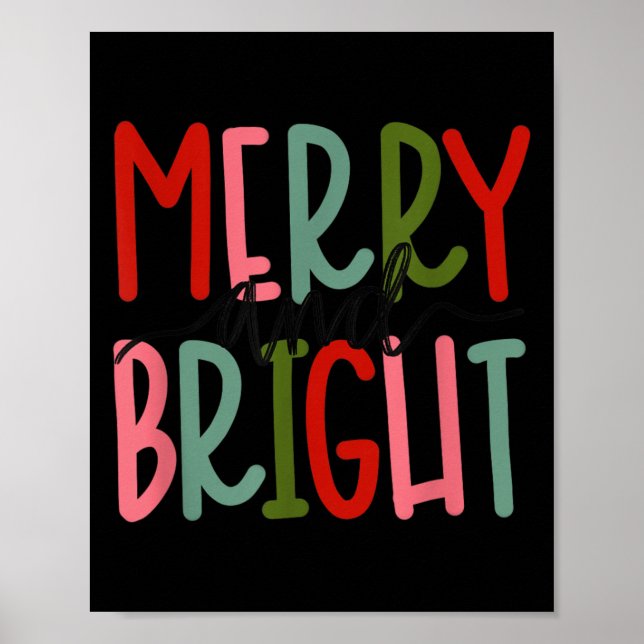 Merry And Bright Christmas Women Girls Kids Toddle Poster (Front)
