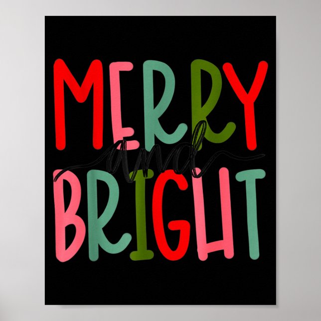Merry And Bright Christmas Women Girls Kids Toddle Poster (Front)