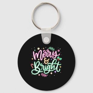 Merry And Bright Christmas Xmas Funny Family Chris Key Ring