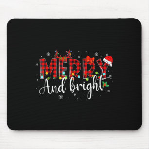 Merry And Bright Christmas Xmas Lights Family Paja Mouse Pad