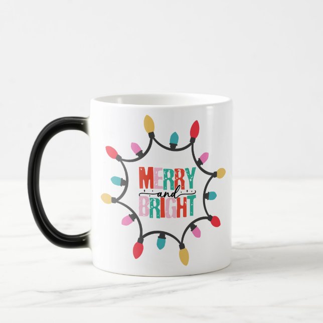 Merry and bright chritmas light magic mug (Left)