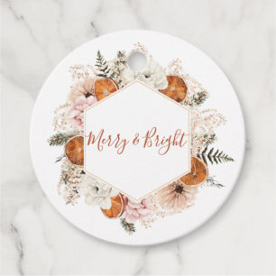 Merry and Bright Citrus Pine Holiday Favour Tags