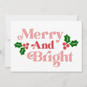 Merry and Bright - Classic Holiday Typography Card