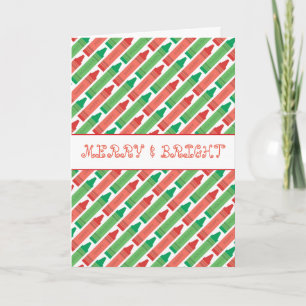 Merry And Bright Colorful Crayon Holiday Card