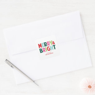 Merry and Bright Colourful Christmas Sticker