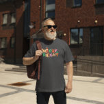 Merry and Bright Colourful Retro Typography 2 T-Shirt<br><div class="desc">Merry,  bright,  colourful retro typography designs in red,  forest green,  and gold. This is for the dark apparel.</div>