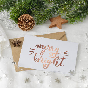 Merry and bright - copper postcard
