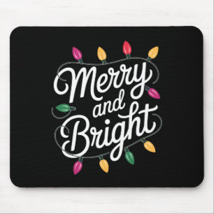 Merry And Bright Cosy Christmas Lights Aesthetic Mouse Pad