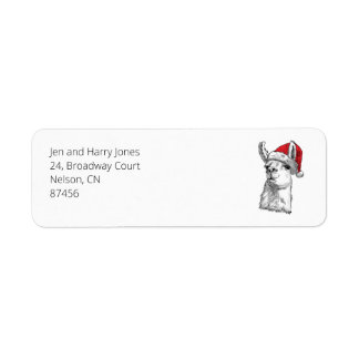 Merry and bright customisable Llama fun Christmas Return Address Label