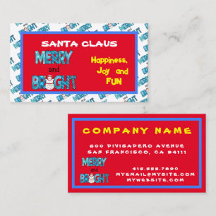 Merry And Bright Customise Business Card