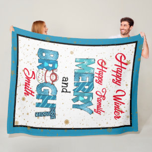 Merry And Bright Customise Fleece Blanket
