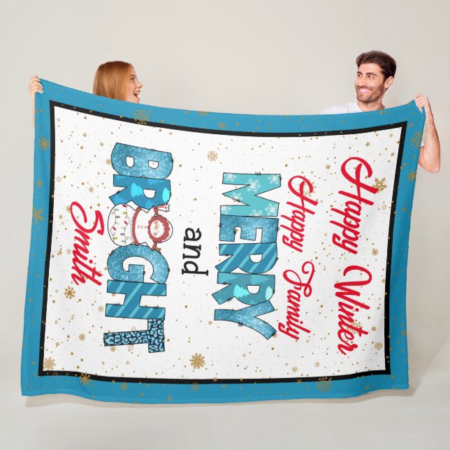 Merry And Bright Customise Fleece Blanket (In Situ)