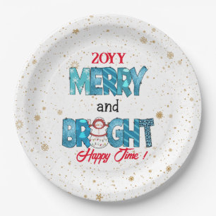 Merry And Bright Customise Paper Plate