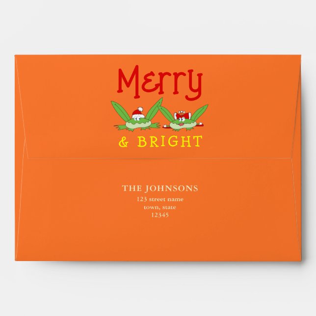 Merry and Bright Cute Christmas  Envelope (Back (Top Flap))