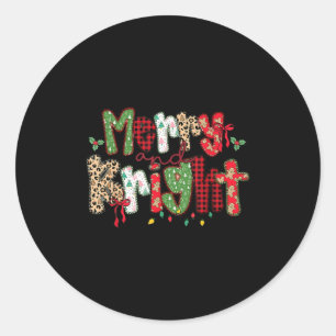 Merry And Bright Cute Christmas Holiday Coquette B Classic Round Sticker