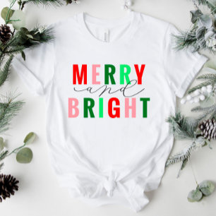 Merry and Bright Cute Christmas Shirt