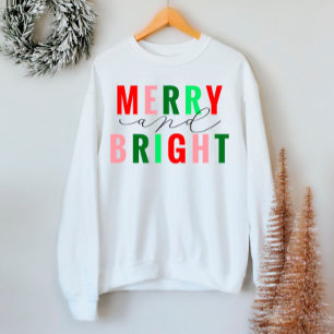 Merry and Bright Cute Christmas Sweatshirt
