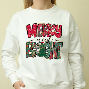 Merry and Bright  – Cute Retro Family Christmas  Sweatshirt