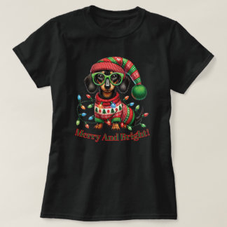 Merry and Bright Dachshund T-Shirt