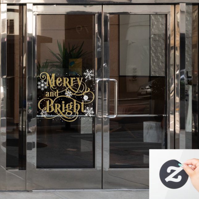 Merry and Bright, Elegant Christmas office door (Office Door)