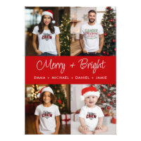 Merry and Bright Family Christmas Photo Collage