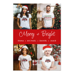 Merry and Bright Family Christmas Photo Collage