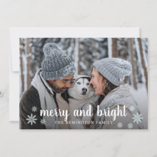 Merry And Bright Family Photo Holiday Card