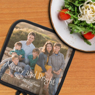 Merry and Bright Family Photo Pot Holder