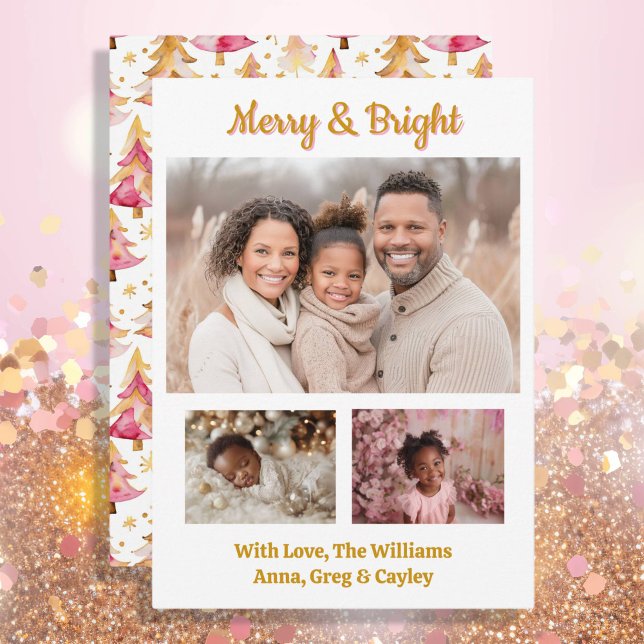 Merry and Bright Festive Family Photos Christmas Holiday Card (Creator Uploaded)