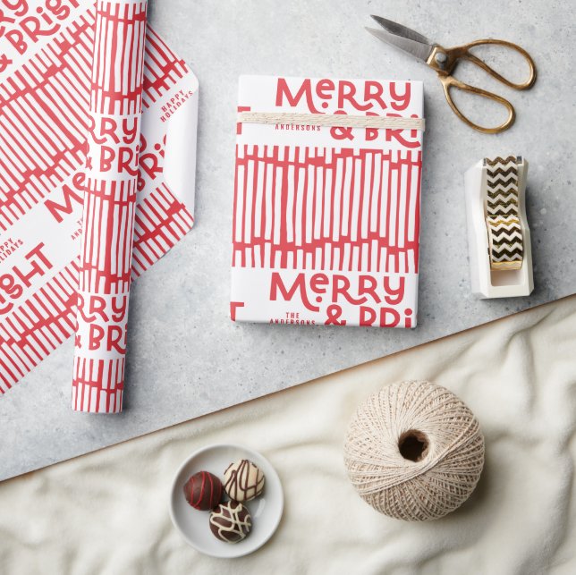 merry and bright fun colourful Wrapping Paper (Crafts)