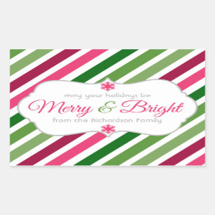 Merry and Bright Gift Tag Custom Holiday Stickers
