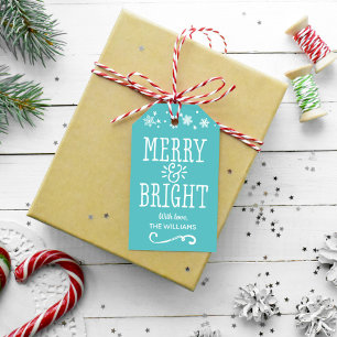 Merry and Bright Gift Tags Personalised Design