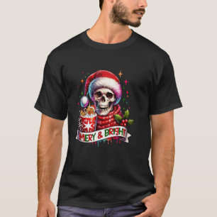 Merry and Bright Gingerbread Skull Hot Cocoa Chris T-Shirt