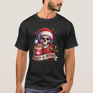 Merry and Bright Gingerbread Skull Hot Cocoa Chris T-Shirt
