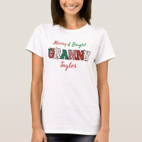 Merry and Bright Granny Custom Christmas t-shirt