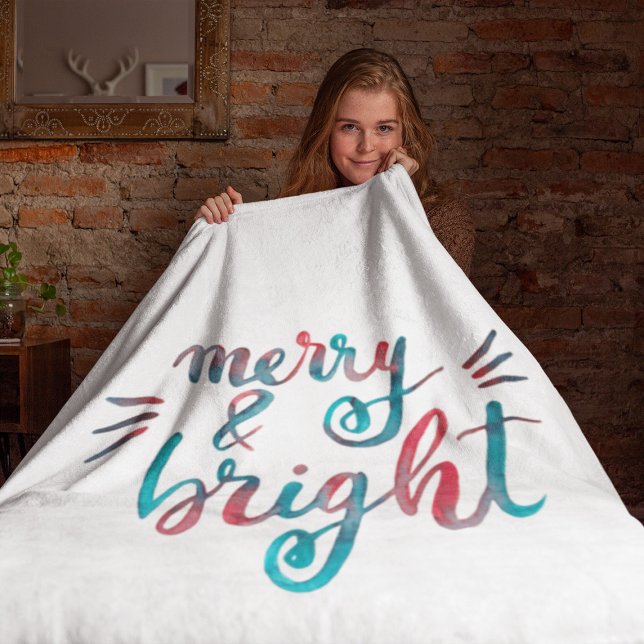 Merry and bright - green and red fleece blanket (Creator Uploaded)