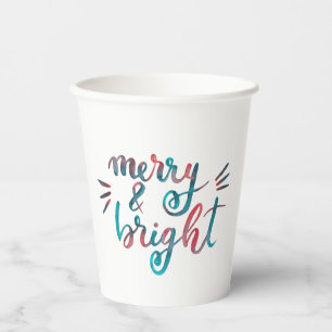 Merry and bright - green and red paper cups