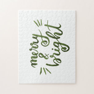 Merry and bright - green jigsaw puzzle