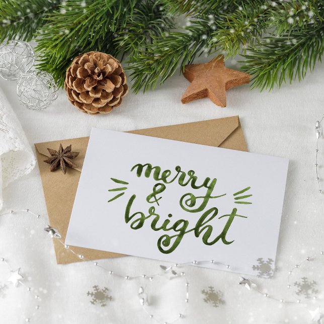 Merry and bright - green postcard (Creator Uploaded)