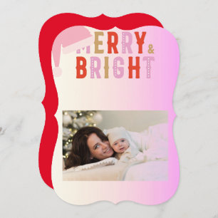 merry and bright greeting card Christmas