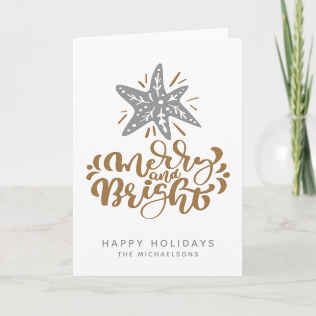Merry and Bright | Happy Holidays Card (Front)